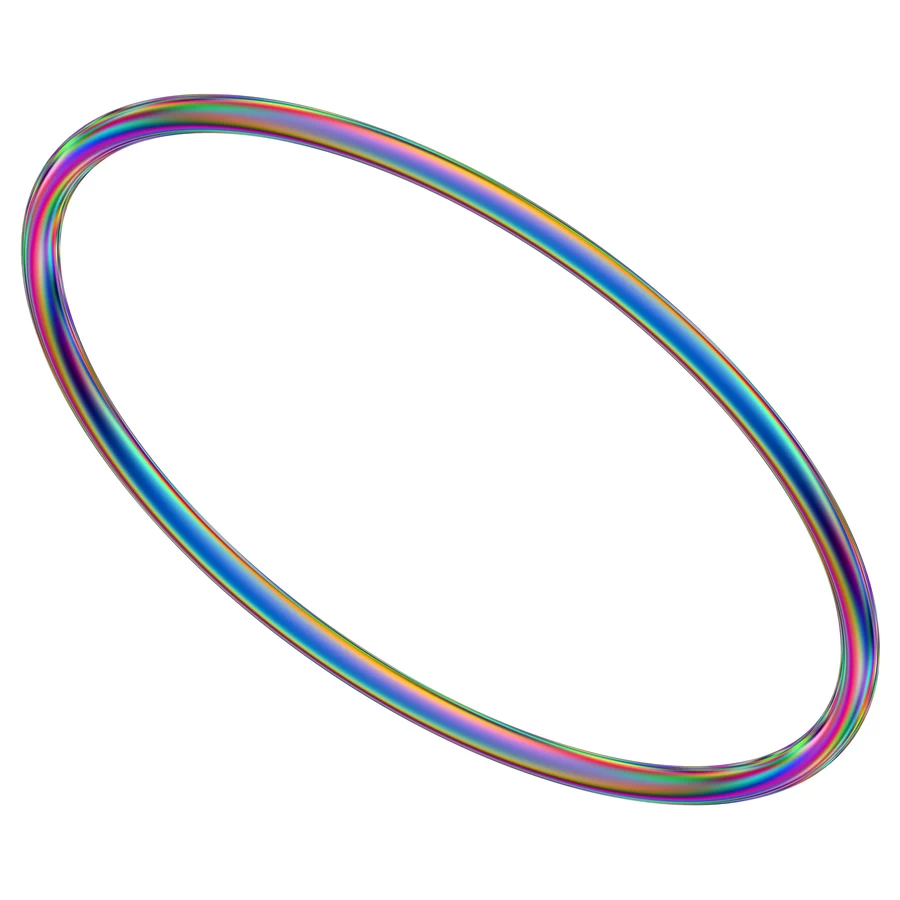潮流酸性全息金属镭射机能彩虹3D立体几何图形png免抠图片素材【004】
